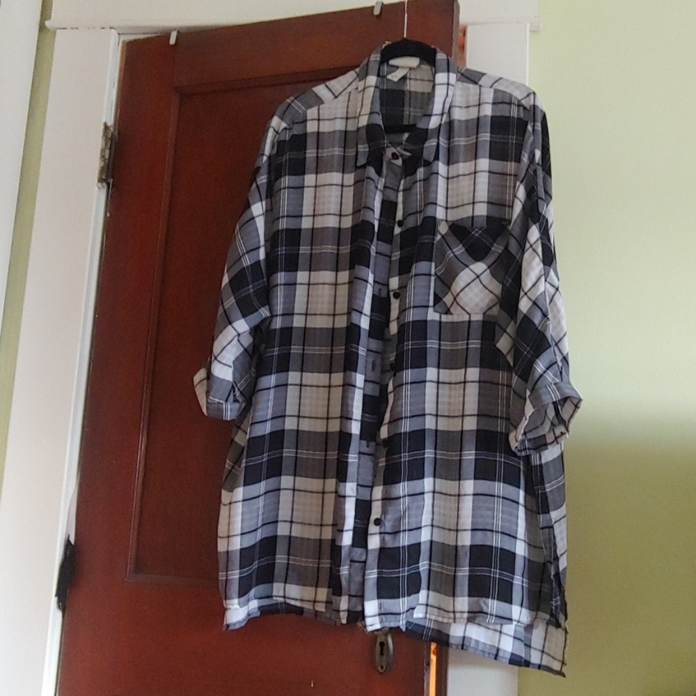 Semi sheer tunic length top